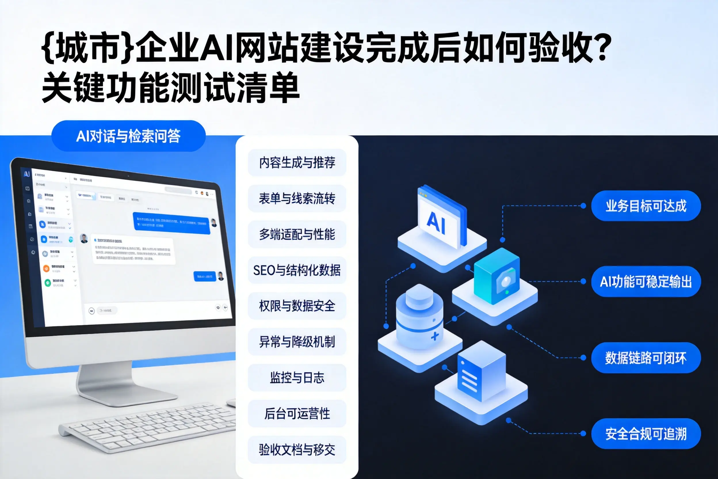 商丘企业AI网站建设完成后如何验收？关键功能测试清单