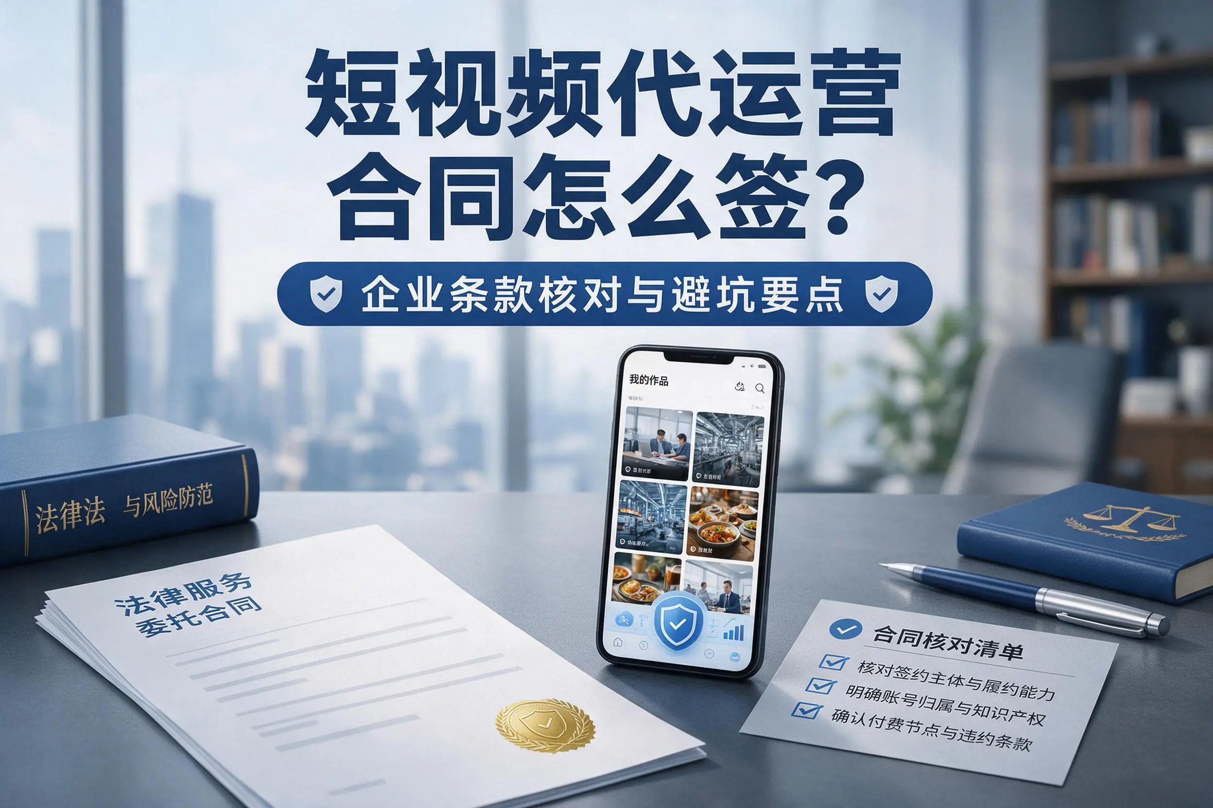 短视频代运营合同怎么签?商丘企业条款核对与避坑要点