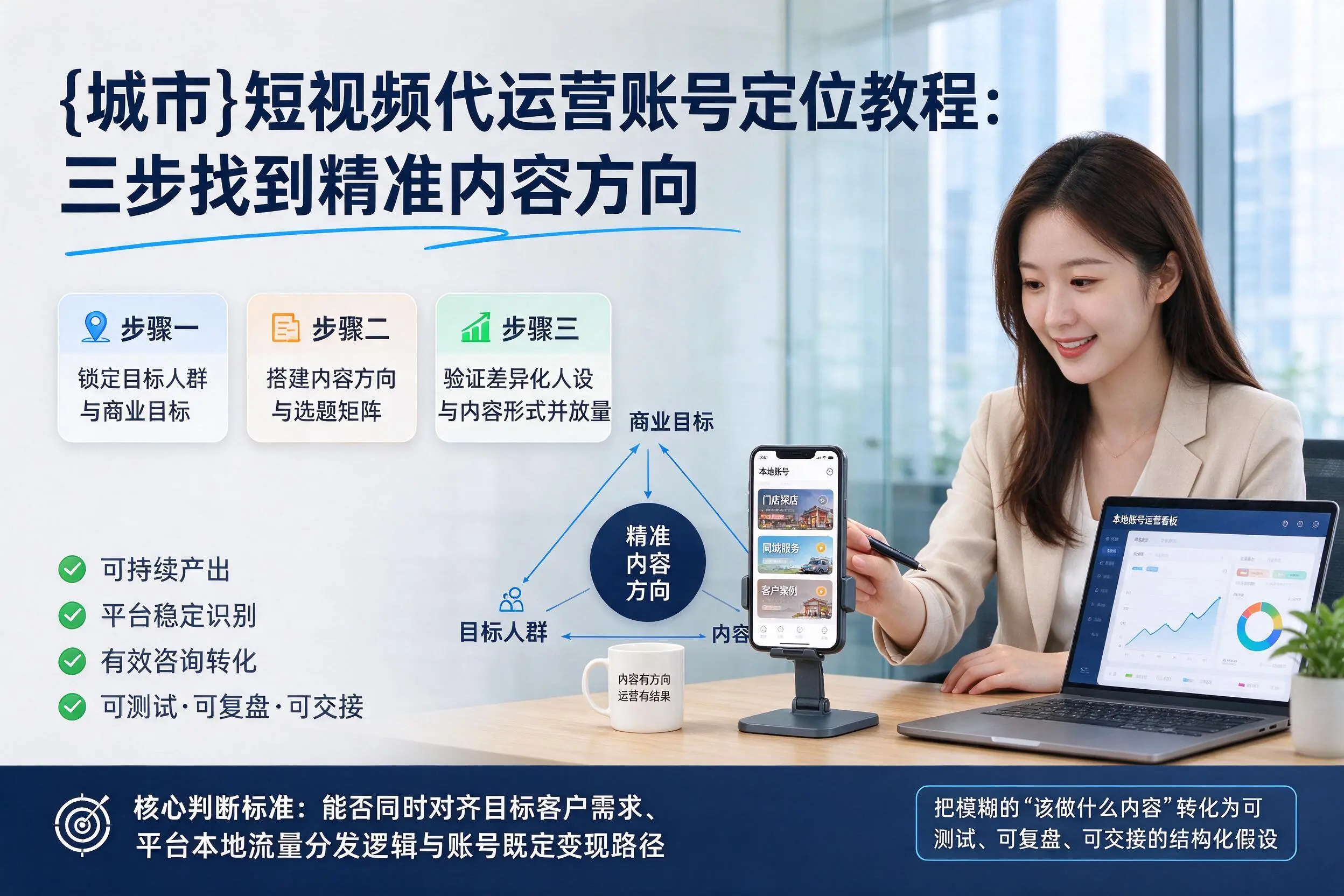 商丘短视频代运营账号定位教程：三步找到精准内容方向