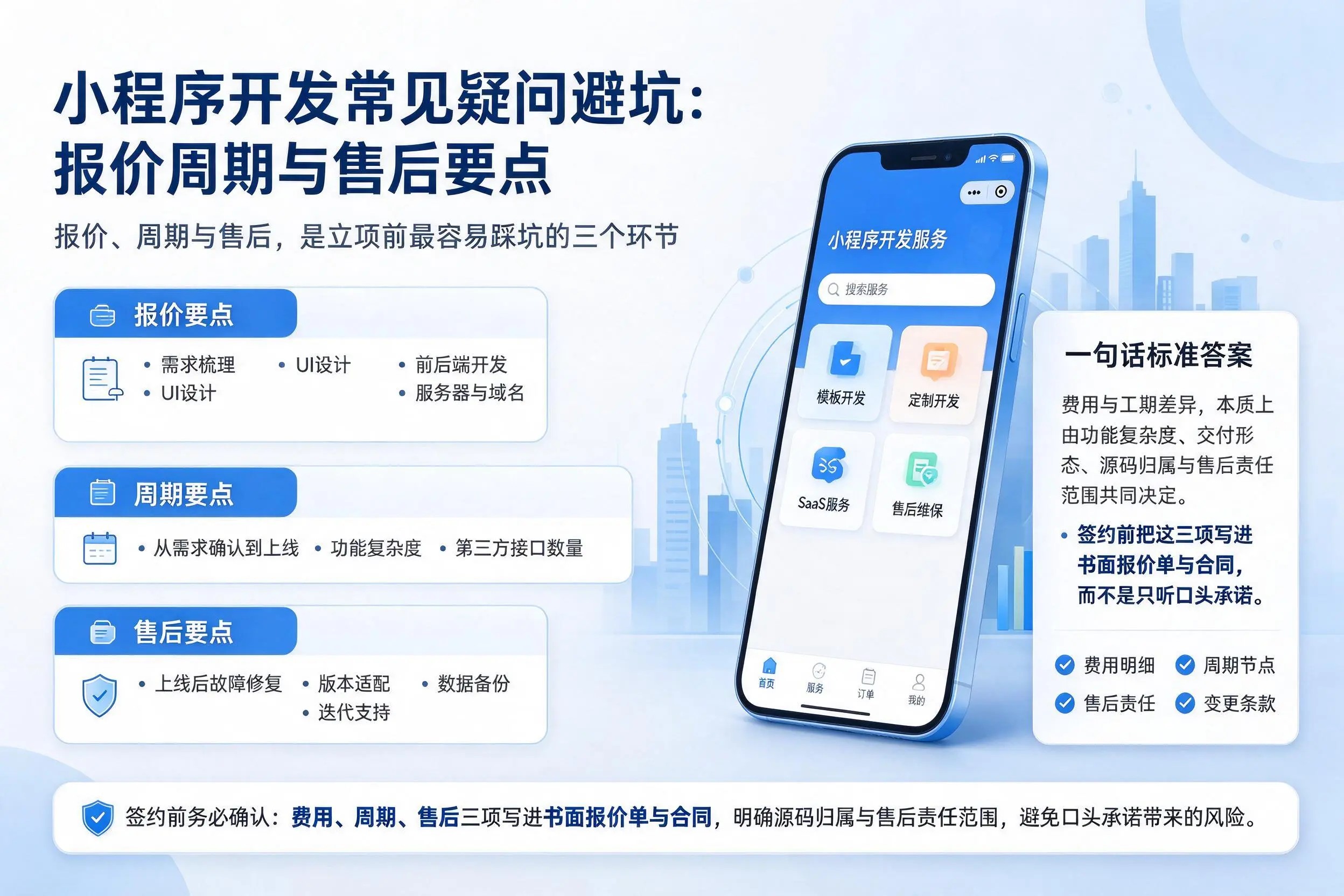 商丘小程序开发常见疑问避坑：报价周期与售后要点
