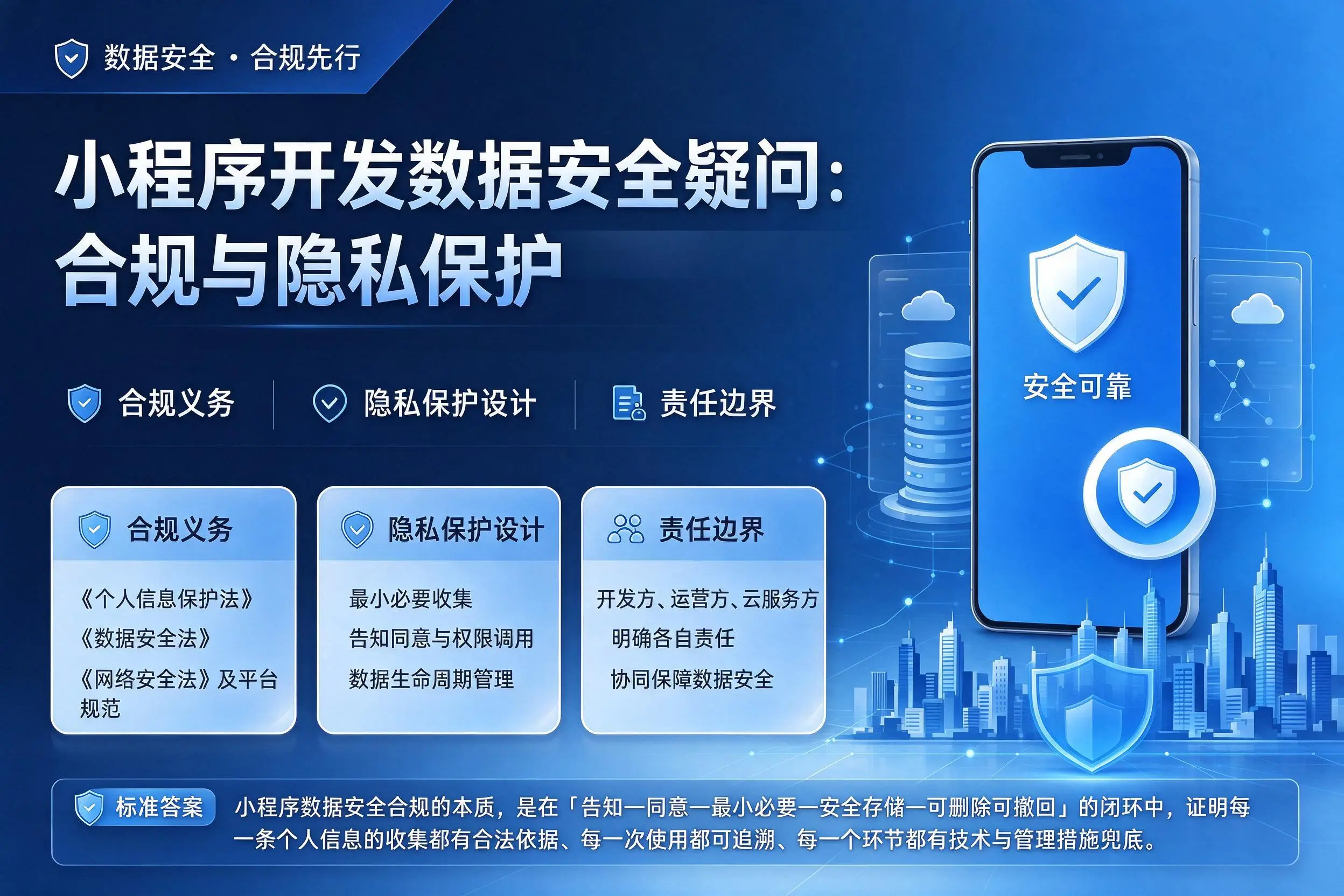 商丘小程序开发数据安全疑问:合规与隐私保护