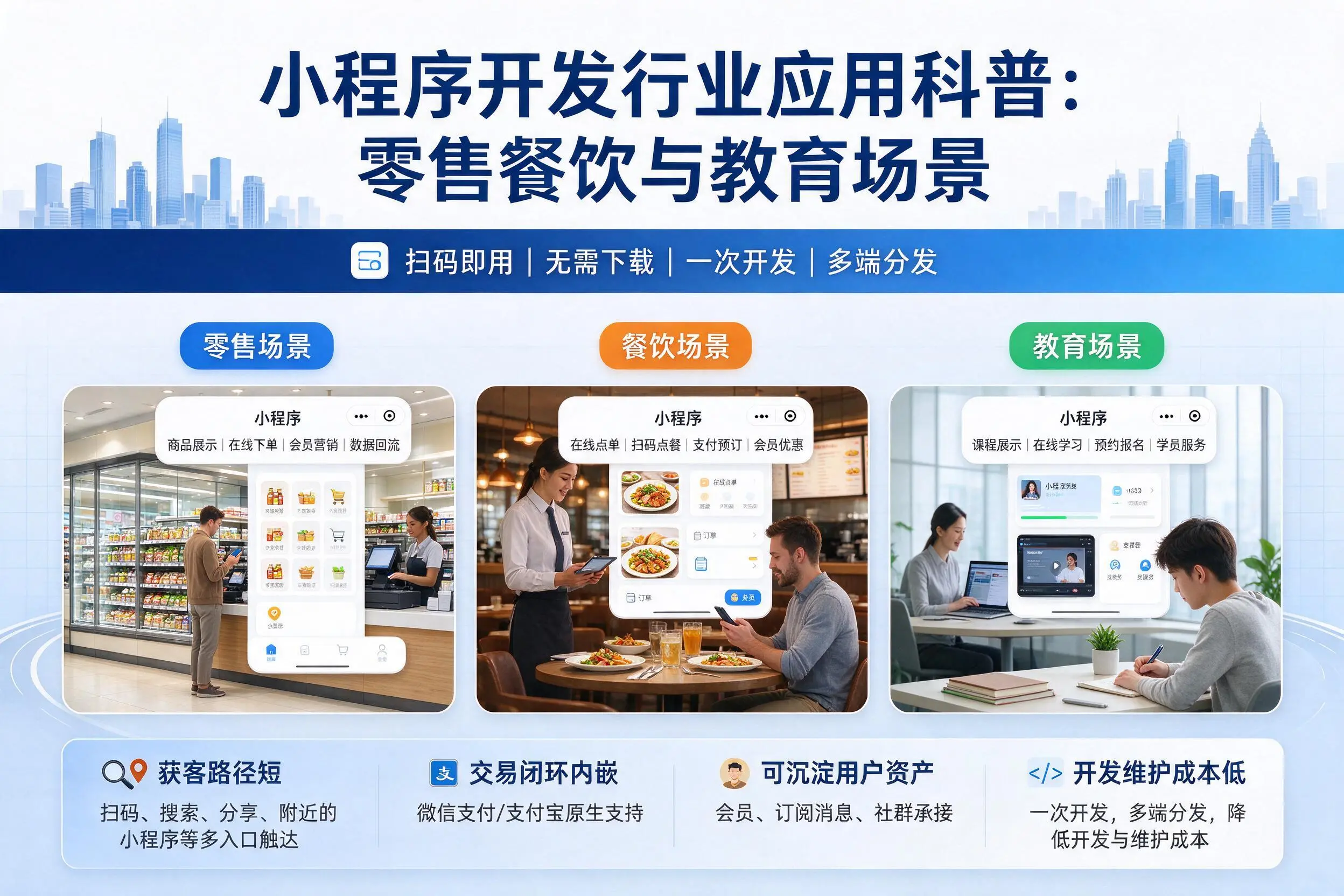 商丘小程序开发行业应用科普:零售餐饮与教育场景