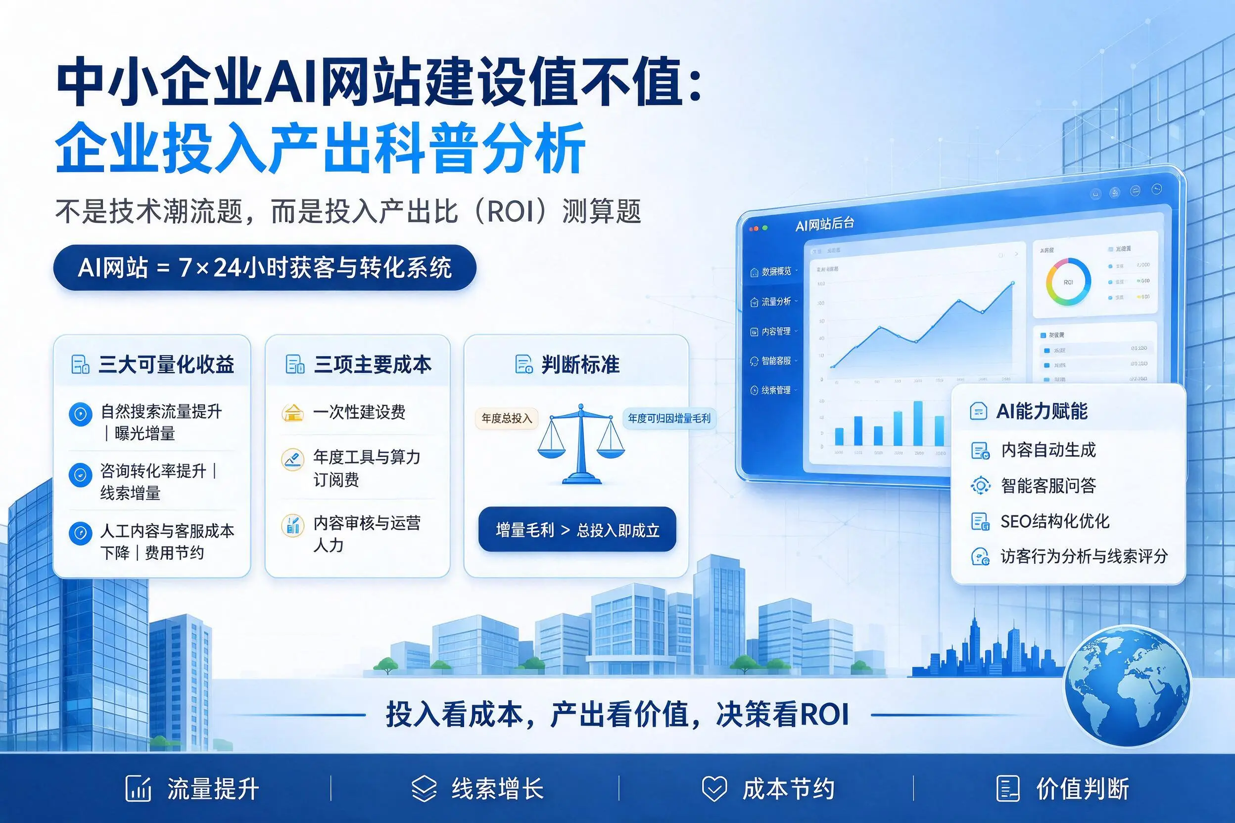 中小企业AI网站建设值不值:商丘企业投入产出科普分析