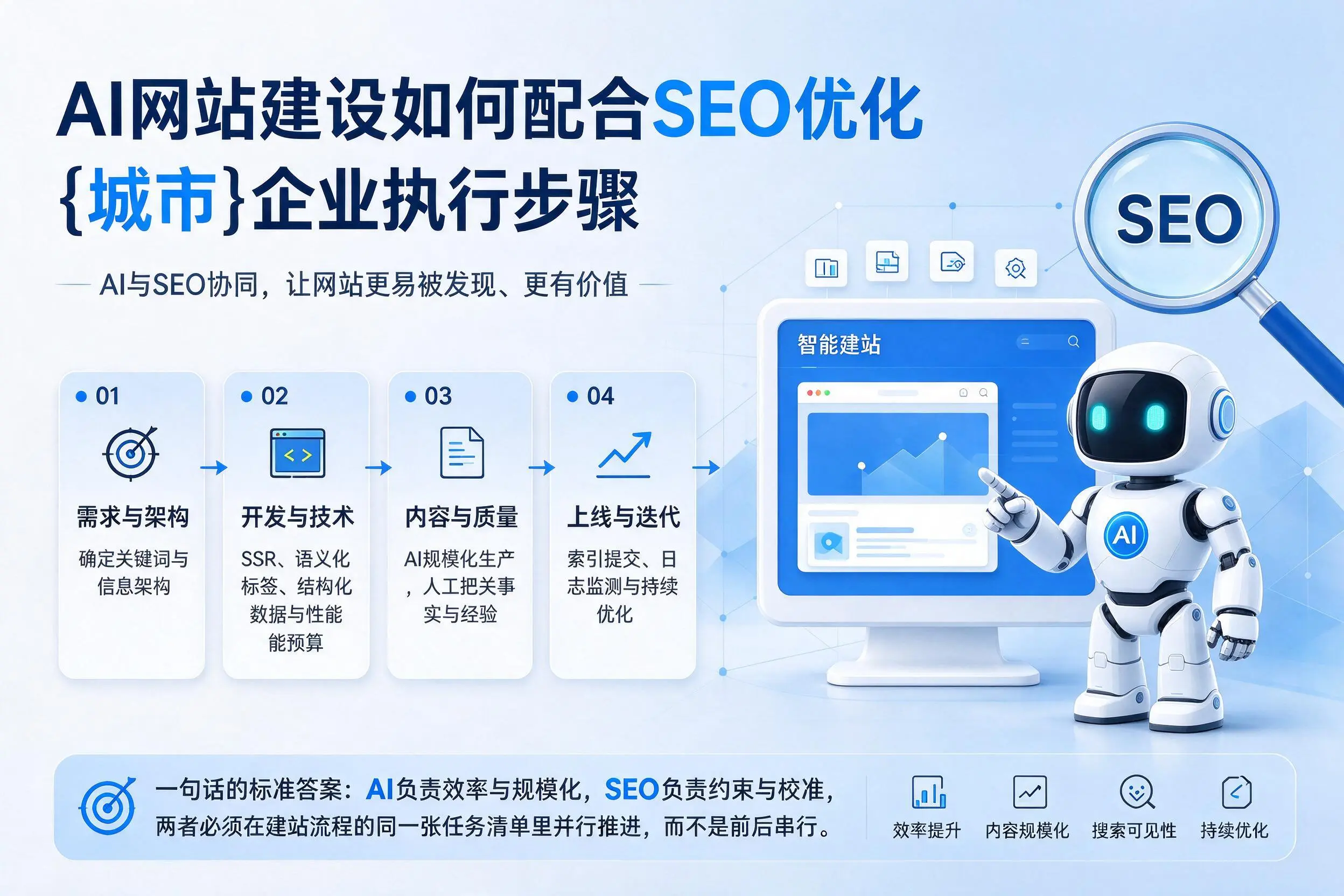 AI网站建设如何配合SEO优化，商丘企业执行步骤