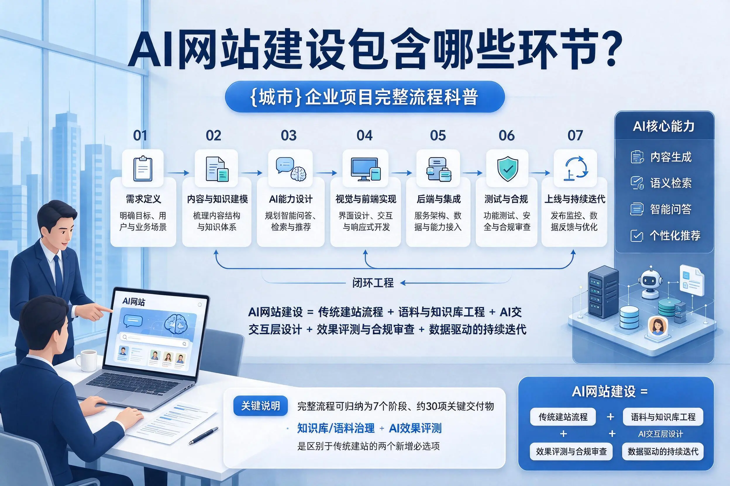 AI网站建设包含哪些环节?商丘企业项目完整流程科普