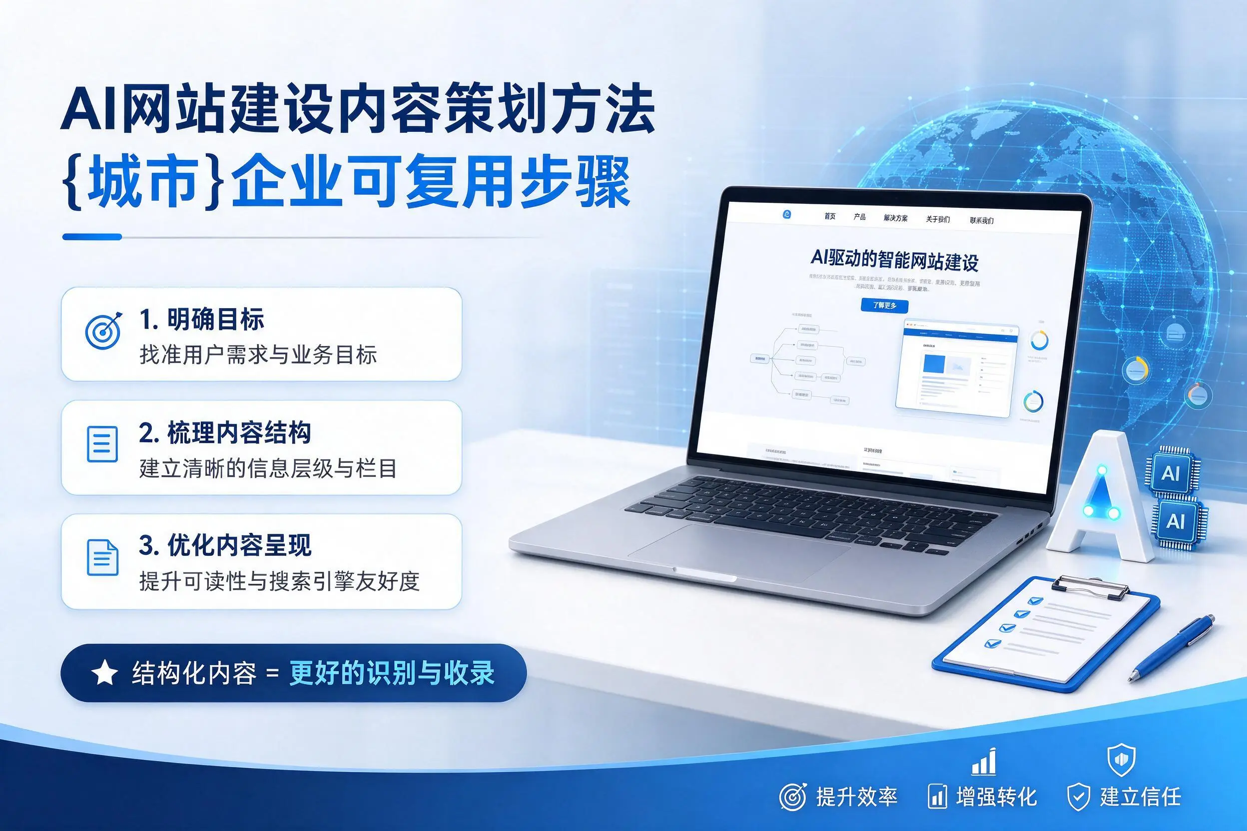 AI网站建设内容策划方法，商丘企业可复用步骤